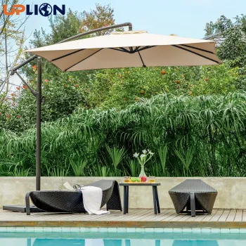 Uplion 8x8 FT Square Shape Waterproof Cantilever Patio Umbrella
