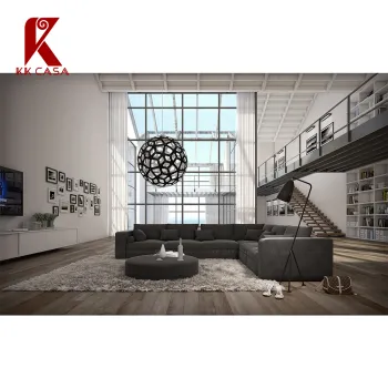 Luxury Italian Design Modern L Shape Sectional Couch Set for Living Room Sofas