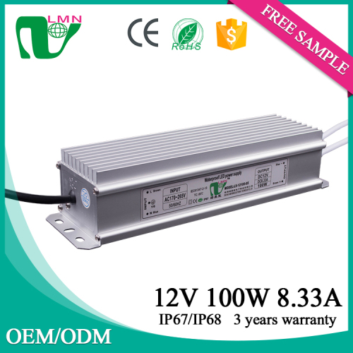 100Watt High quality waterproof constant voltage led driver IP67 led power supply with cheap price