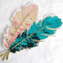 Custom Large Sequin Leaf Embroidery Patches