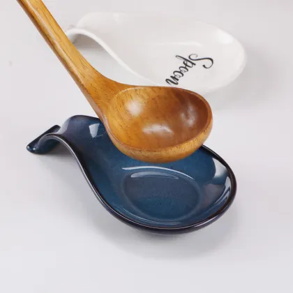 Ceramic Spoon Rest - Modern Farmhouse Decorative Kitchen Spoon Holder