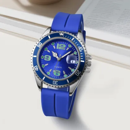 Custom Logo Wholesale Men's Luxury Silicone Alloy Quartz Watch