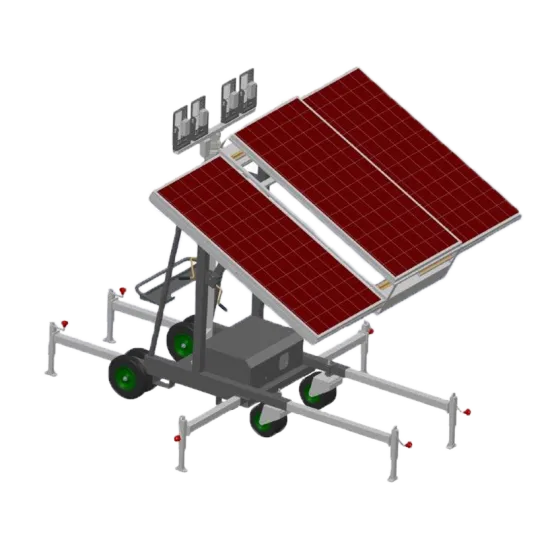 A mobile lighting tower with solar panels