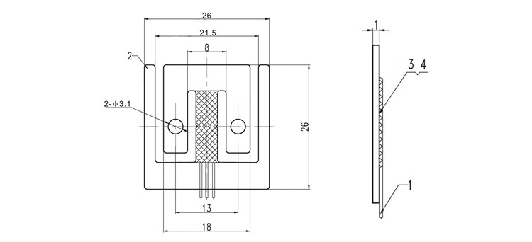 GML623A micro load cell detail drawing
