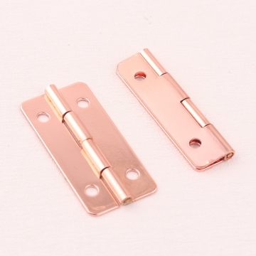 180 Degree Rose Gold Small Metal Wooden Jewelry Box with Hinge