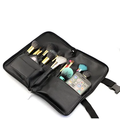 OEM ODM Professional PU Leather Makeup Brush Waist Bag