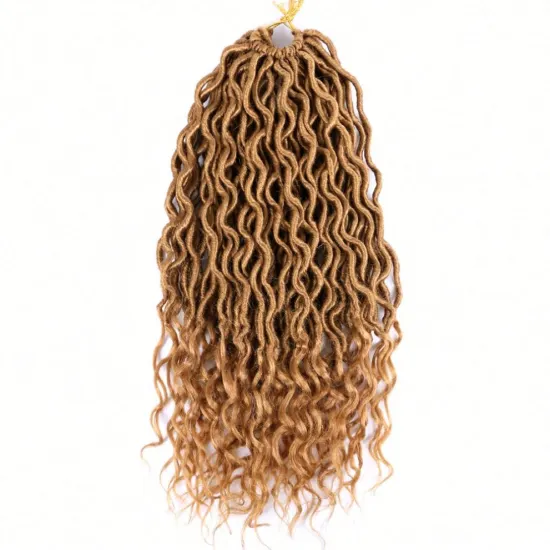 MYZYR Goddess Nu Locs Soft Crochet Hair Braids 18Inch Faux Locs Curly Synthetic Hair Pre Loop Crochet Braiding