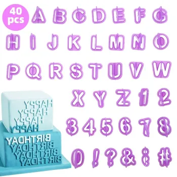 Wholesale 40pcs DIY Alphabet Letter Number Fondant Cake Moulds for Biscuits and Cookies