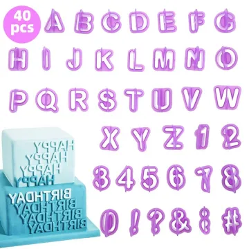 Wholesale 40pcs DIY Alphabet Letter Number Fondant Cake Moulds for Biscuits and Cookies