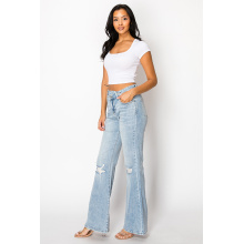 Elevate Your Style with Woven Flare Jeans