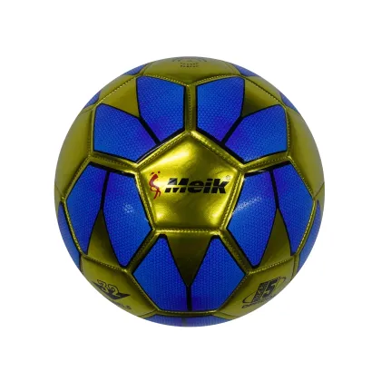 Size 5 machine-stitched soccer ball with metallic-luster leather