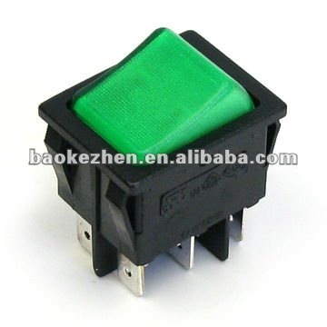 Double pole DPST DPDT 6 pins lighted ON-OFF ,ON-ON , ON-OFF-ON Rocker Switch