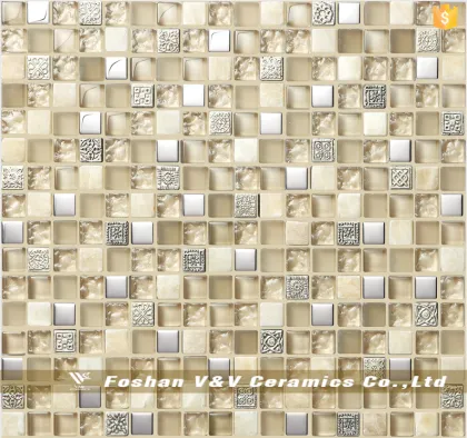The Beige Glass Mixed Stone Mosaic, Fashion Kitchen Mosaic