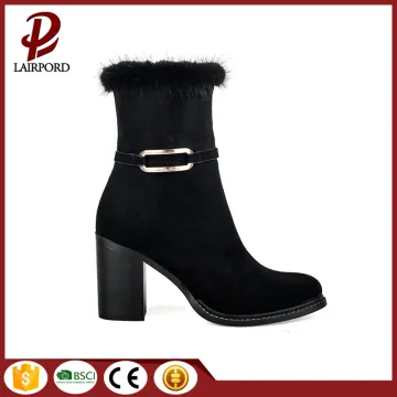 6cm heel warm ankle villus fur boots