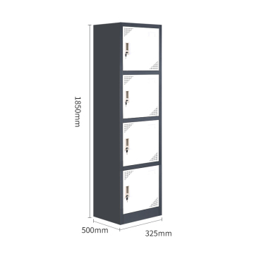 Office 4 Door Metal Storage Cabinet: Customizable Colorful Hostel Lockers in Steel