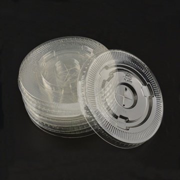 Biodegradable Transparent Coffee Milk Tea Cup Flat Lid Cap