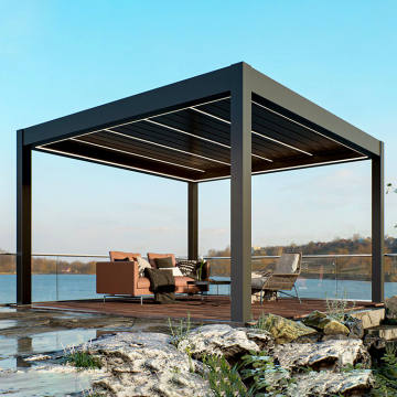 Modern Bioclimatic Garden Buildings Aluminum Waterproof Gazebo Outdoor