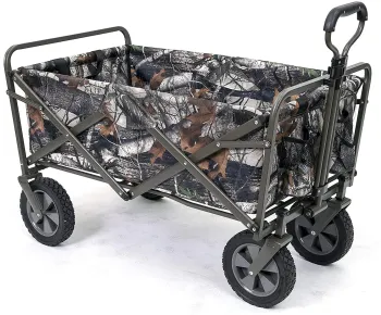 Portable GSD Outdoor Folding Camping Utility Beach Trolley Wagon Cart for Garden and Beach - Collapsible Rolling Utility Wagon