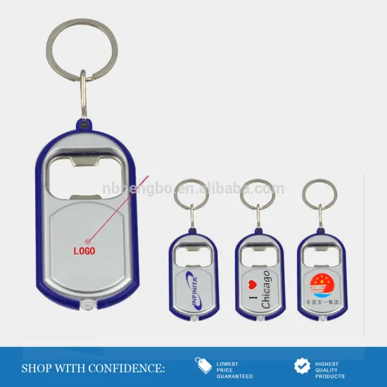 logo available led light bottle opener key chain