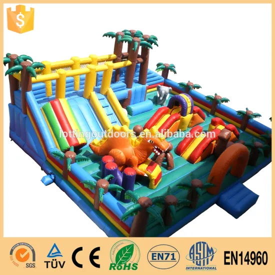 giant inflatable fun city with bouncing house