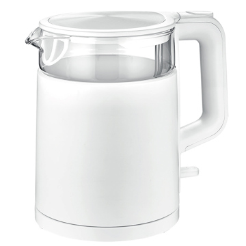 Portable Electric Glass Water Kettle with Plastic Enclosure - 1.2L Capacity, Modern Design