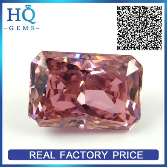 AAAAAA Octagon princess cut pink big cubic zirconia stone