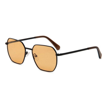 Mellume Geometric Polygonal Metal Polarized Sunglasses Wholesale