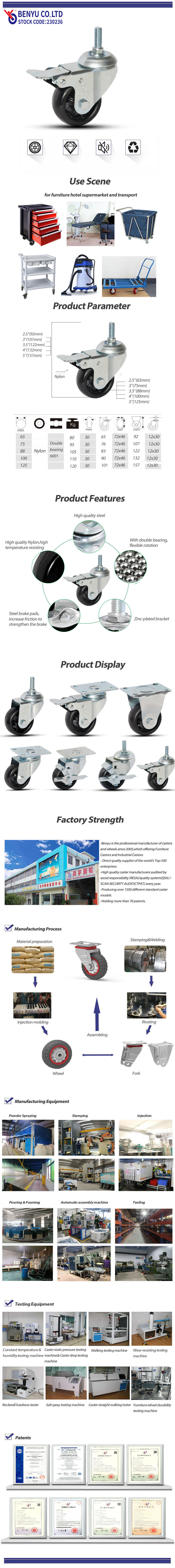 Wear-Resistant Brake Caster