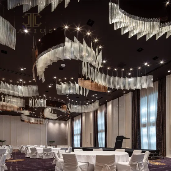 Artistic wavy shape elegant led restarant chandelier