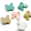 100pcs Slime Charm Beads Resin Cabochon Flatback Rabbit Bunny Miniature Figurines for DIY Phone Case Hair Bow Decoration