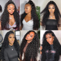 Jerry Curly 13x4 13x6 Transparent Lace Front Ha Hair Hairs Wigs Brazilian 30 40 44 pulgada 250% Deperd Wave Lace Frontal Wig Paagi