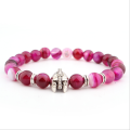 Urok mody Red Banded Agate Stone Bead Bracelet