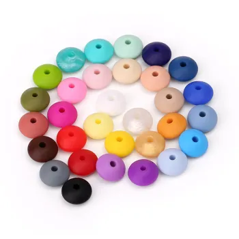 10mm Lentil Silicone Loose Beads Bulk