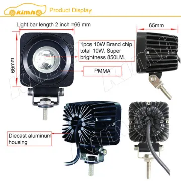 Brand chip 2.0inch 10W 850LM led work bench light