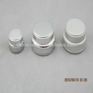 100g aluminum jar with screw lid/UV treatment glass cream Jars with golden /50ml silver glass jar