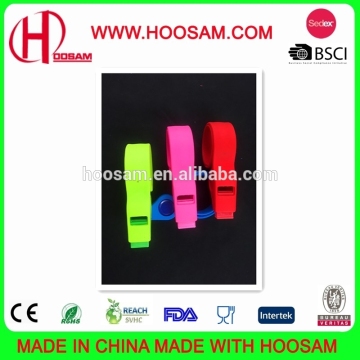 fashion for sports silicone slap band whistle funny whistle
