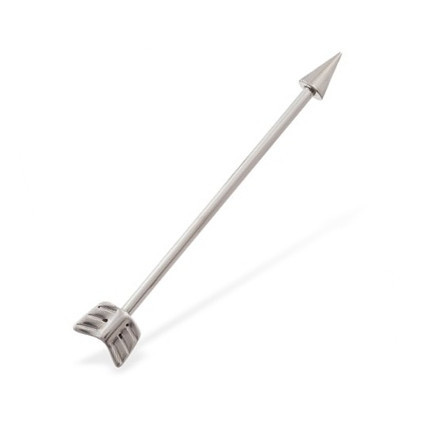 Long Steel Arrow Industrial Straight Barbell