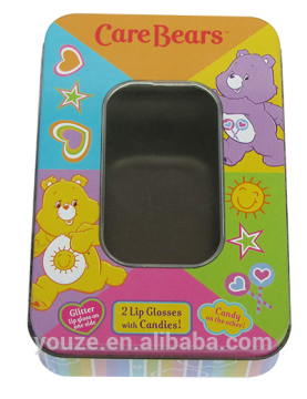 Square cartoon candy tin box