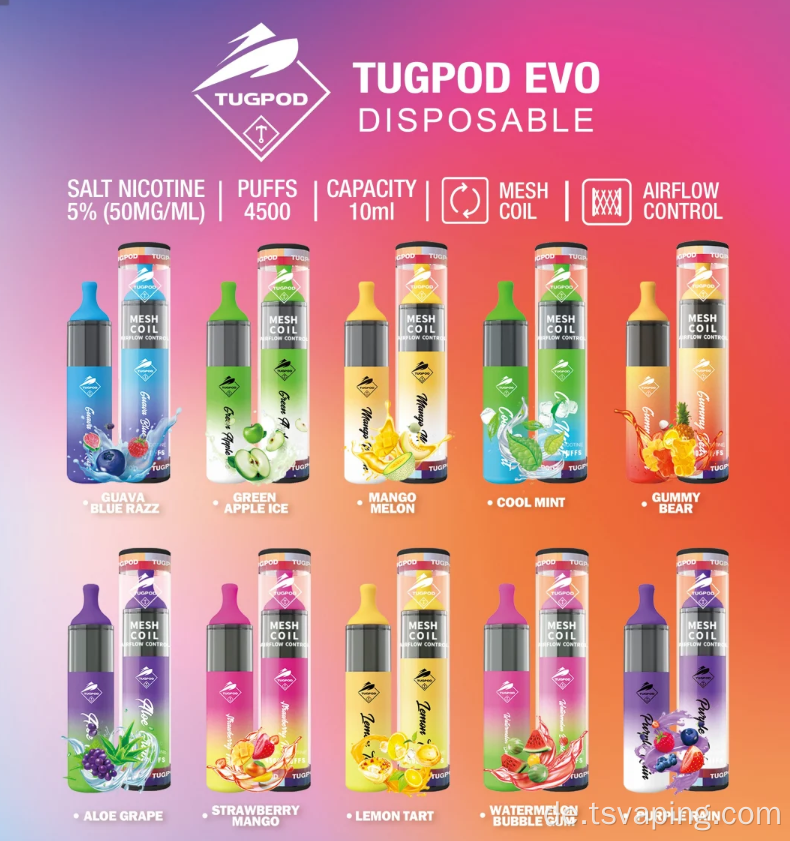 Tugboat Evo Purple Regen Einweg 4500 Puffs 10 ml