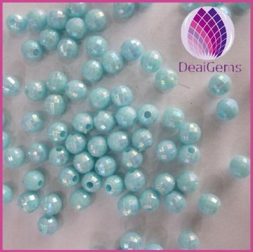 wholesale 6mm Bulk chunky acrylic faceted AB earth ball beads