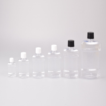 Custom Transparent Plastic Mouthwash Bottles - 80ML to 500ML with Lid