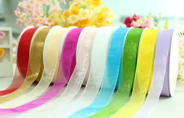 Nylon silk colorful organza ribbon