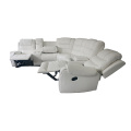 Manual Pu Recliner Corner Sofa With Drop Down