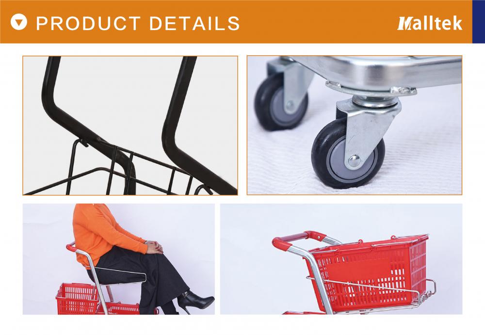 Supermarket 4wheels Metal Basket Trolley