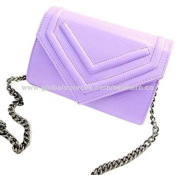 Graceful Ladies' Pleat PU Shoulder Bags with Long Metal Strap, High-end and Sells Well