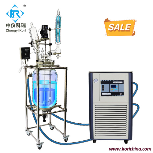 Pilot scale Chemical Double Wall Jacketed Glass Reactor