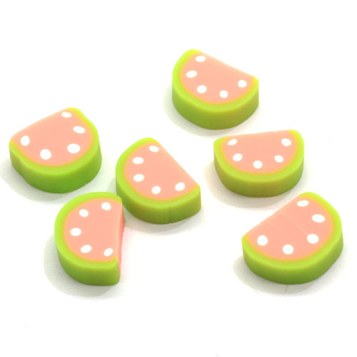 Niedliches Design 3D Wassermelone Kawaii Crafts Cabochons 15 * 10 * 5mm flache Rückseite Polymer Clay Aufkleber Günstige DIY Dekoration Zubehör