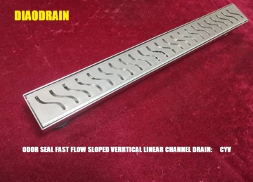 odor seal sloped linear channel drain for bathroom