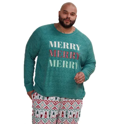 Hot Selling Christmas Pajamas Set - Family Matching Cotton Plus Size Green Custom Pajamas