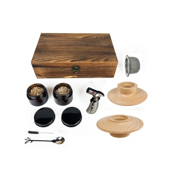 Custom Logo New Arrival Oak Wood Cocktail Smoker Accessory Kit with Gift Box